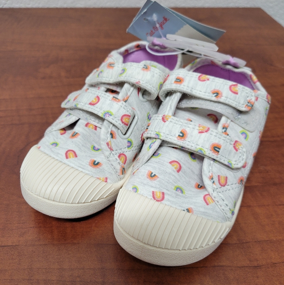 Cat & Jack Girls Rainbow Patterned Shoes NWT
